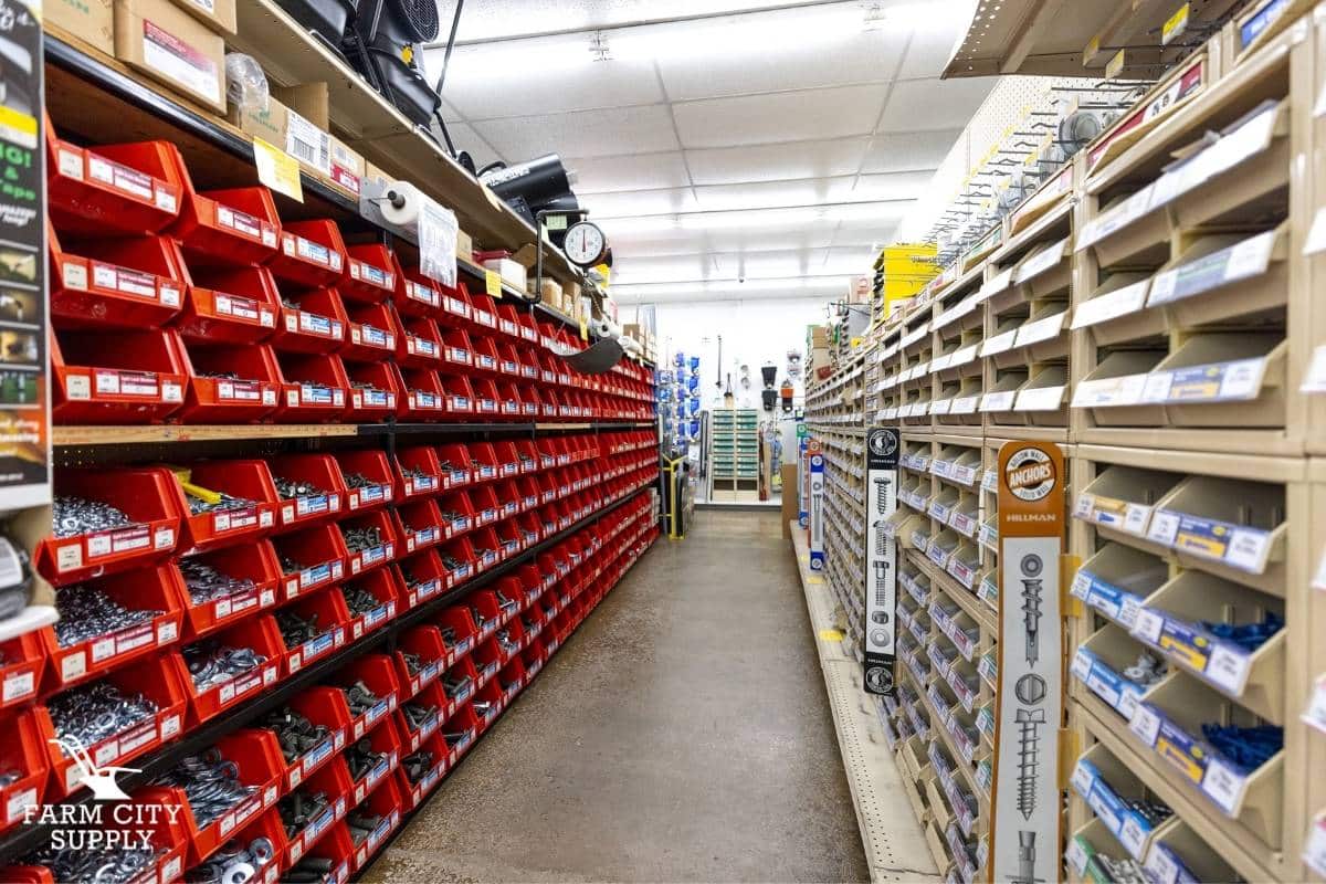 Hardware aisle at Farm City Supply