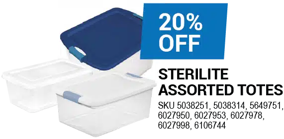 STERILITE ASSORTED TOTES