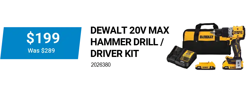 DEWALT 20V MAX HAMMER DRILL / DRIVER KIT